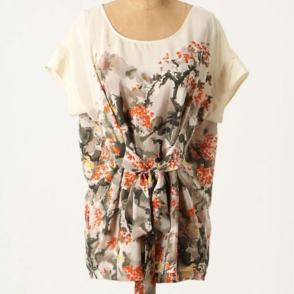 Anthropologie Maeve Paradise Ascending 100% silk